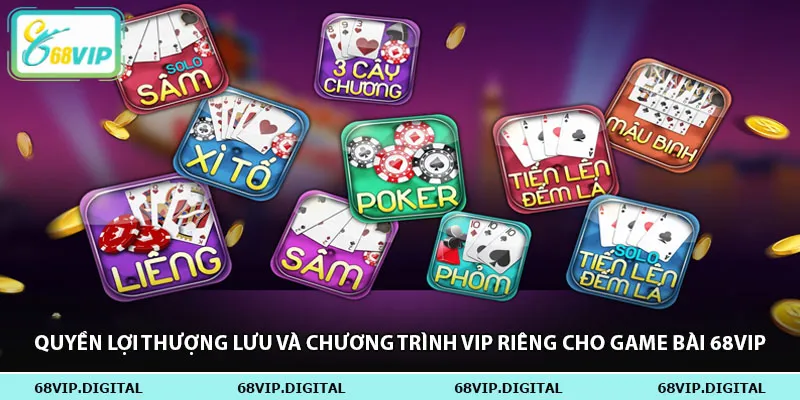 Quyền lợi thượng lưu và chương trình VIP riêng cho game bài 68vip